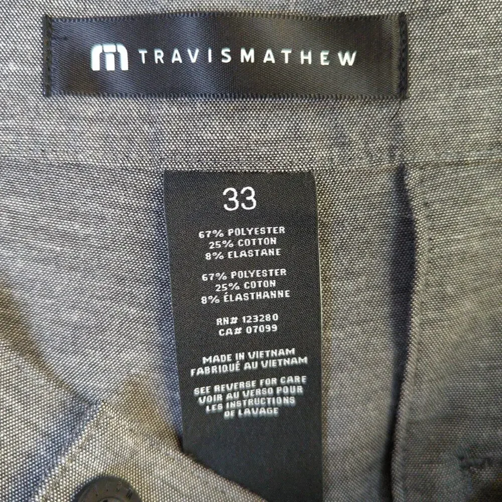 Travis Mathew‎ Shorts Mens 33 Gray Lightweight Performance Golf - Picture 2 of 7